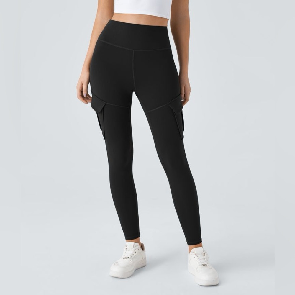 High Waisted Cargo Pocket Skinny‎ Yoga Leggings - Picture 2 of 4
